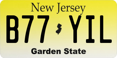 NJ license plate B77YIL