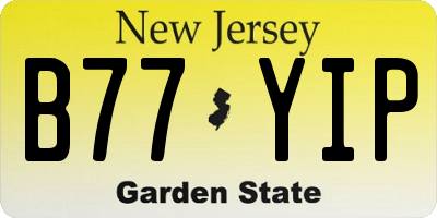 NJ license plate B77YIP