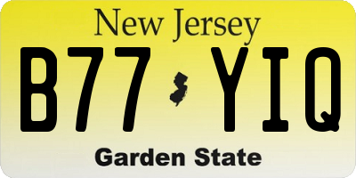 NJ license plate B77YIQ