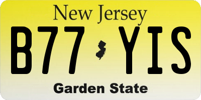 NJ license plate B77YIS
