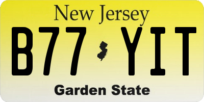 NJ license plate B77YIT