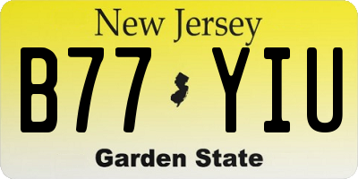NJ license plate B77YIU