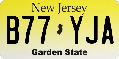 NJ license plate B77YJA