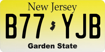 NJ license plate B77YJB