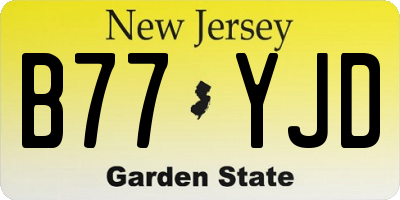 NJ license plate B77YJD