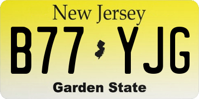 NJ license plate B77YJG