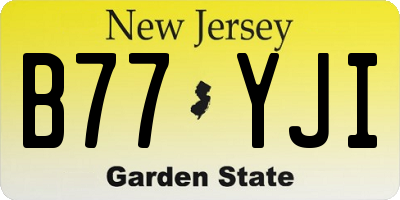 NJ license plate B77YJI