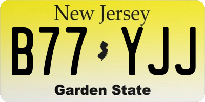 NJ license plate B77YJJ