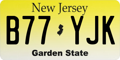 NJ license plate B77YJK