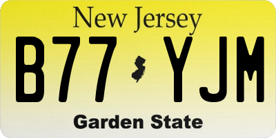 NJ license plate B77YJM