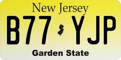 NJ license plate B77YJP