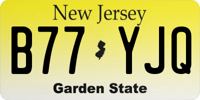 NJ license plate B77YJQ