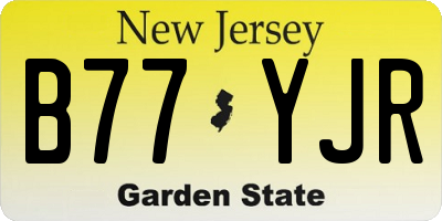 NJ license plate B77YJR
