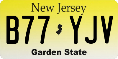 NJ license plate B77YJV