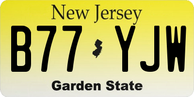 NJ license plate B77YJW