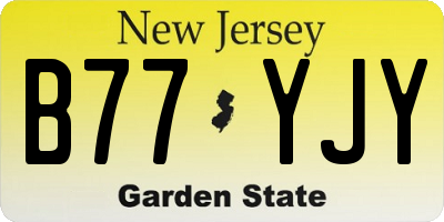 NJ license plate B77YJY