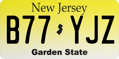 NJ license plate B77YJZ
