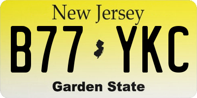 NJ license plate B77YKC