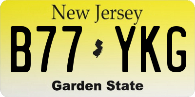 NJ license plate B77YKG