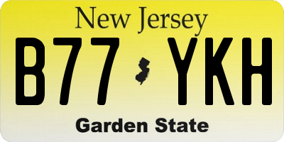 NJ license plate B77YKH