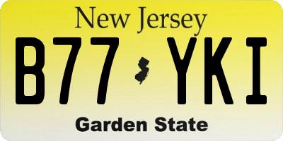 NJ license plate B77YKI