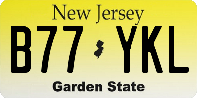 NJ license plate B77YKL