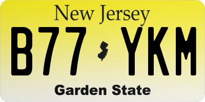 NJ license plate B77YKM