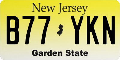 NJ license plate B77YKN