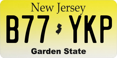 NJ license plate B77YKP