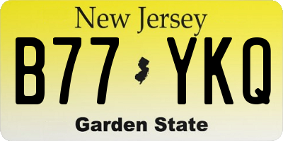 NJ license plate B77YKQ