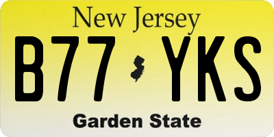 NJ license plate B77YKS