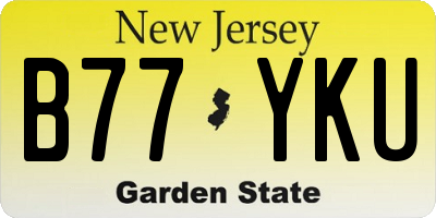 NJ license plate B77YKU