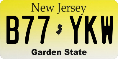 NJ license plate B77YKW