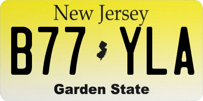 NJ license plate B77YLA