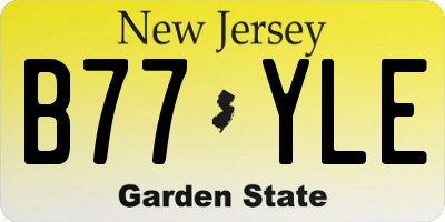 NJ license plate B77YLE