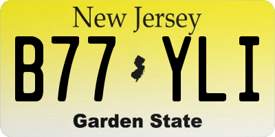 NJ license plate B77YLI