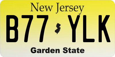 NJ license plate B77YLK