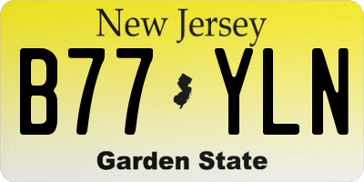 NJ license plate B77YLN