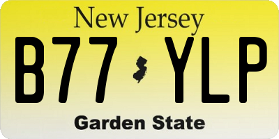 NJ license plate B77YLP
