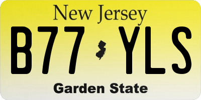 NJ license plate B77YLS