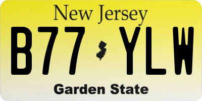 NJ license plate B77YLW
