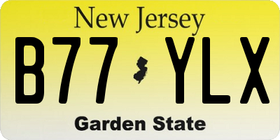 NJ license plate B77YLX