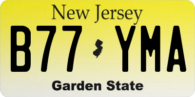 NJ license plate B77YMA