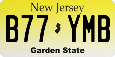 NJ license plate B77YMB