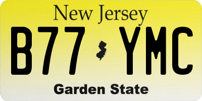 NJ license plate B77YMC