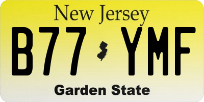 NJ license plate B77YMF