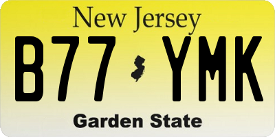 NJ license plate B77YMK