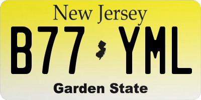NJ license plate B77YML