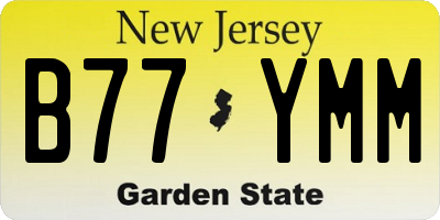 NJ license plate B77YMM
