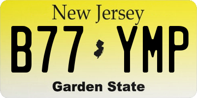 NJ license plate B77YMP